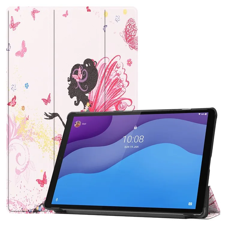

Dustproof Pattern Printing PU Leather Tri-fold Stand Tablet Case for Lenovo Tab M10 HD Gen 2 TB-X306F / TB-X306X - Beauty