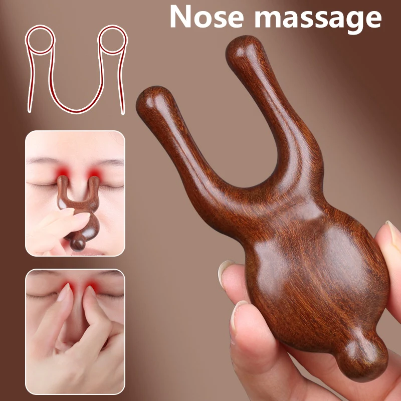 

1Pcs Face Scalp Gua Sha Massager Nose Shaper Natural Facial Wooden Sandalwood Wide Tooth Combs Massage Tool For Guasha Scraping