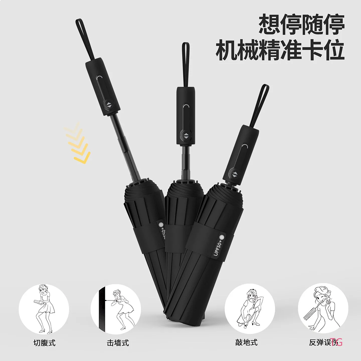 

Automatic 72-Rib Folding Umbrella Large Business Umbrella Sun Rain Dual Use UV Protection Custom