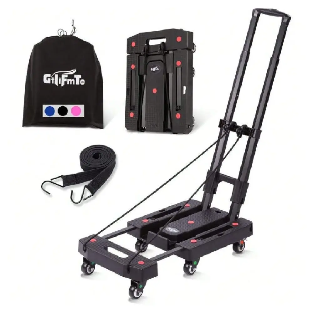 

Hand Truck Weight Hand Truck Dolly Foldable,Luggage Cart With 6 Rotate Wheels, Utility Cart With Adjustable Handle,Collapsible
