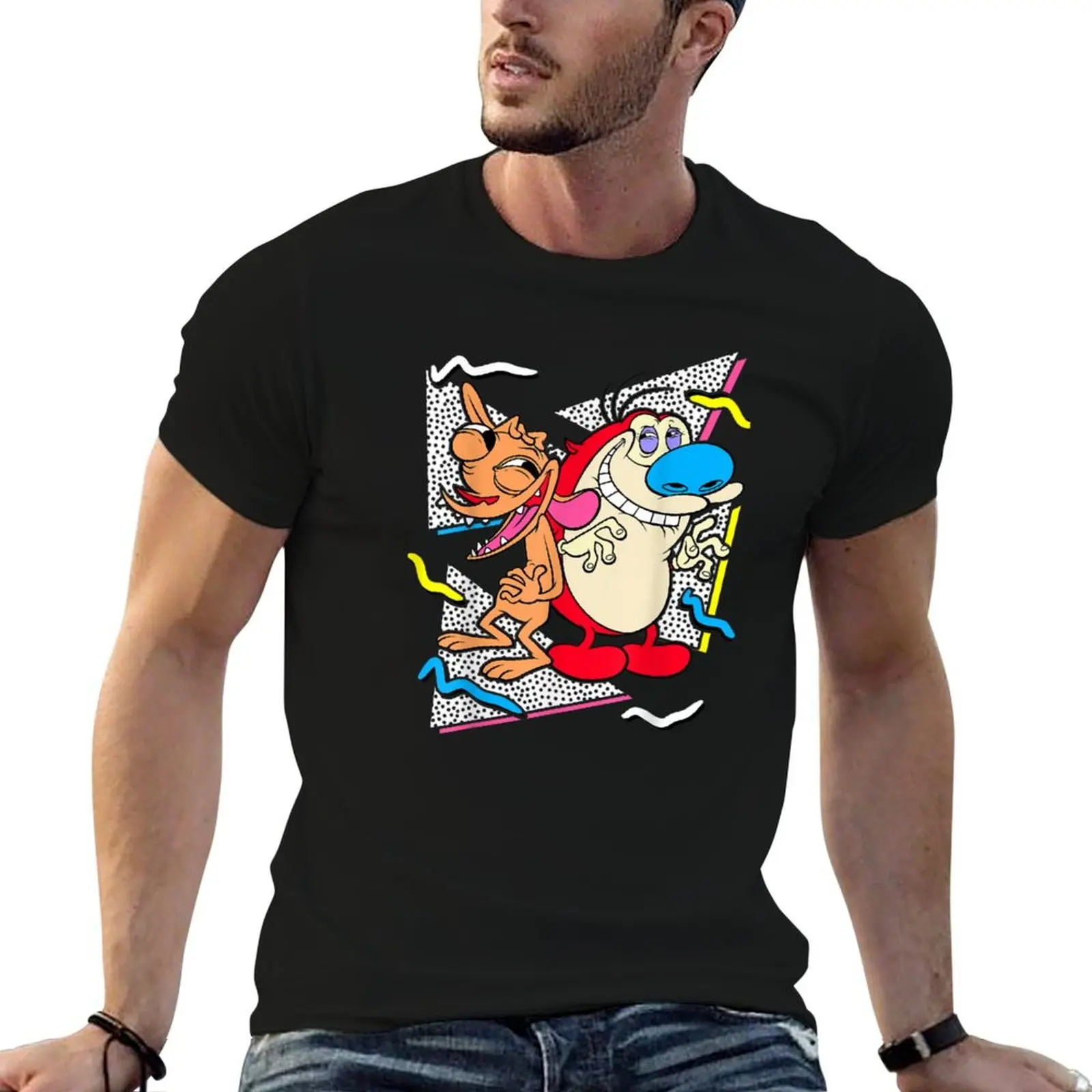 

Nickelodeon Ren And Stimpy T-Shirt cotton t shirt pack man t shirts for men casual anime tshirt T-Shirt