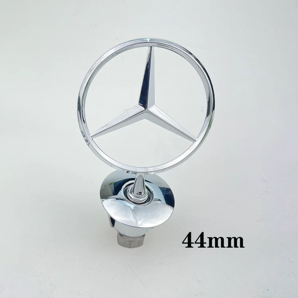 44mm 3D metallo blu cromato stella cofano cofano Logo emblema distintivo per Mercedes Benz W202 W203 W204 W208 W210 W220 W221