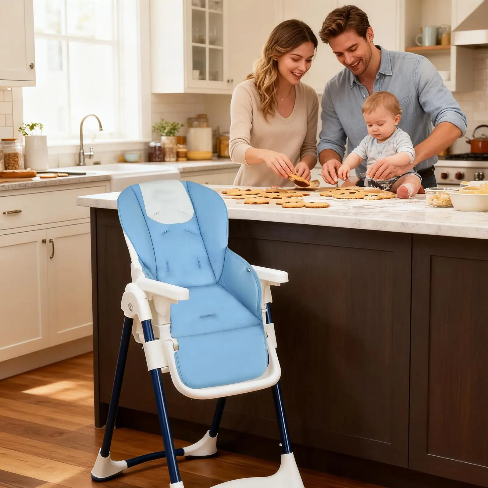 High Chair Cover Waterproof Children Dining Accessories PU Leather Padding Cushion for Dining Seat for Pouch K05