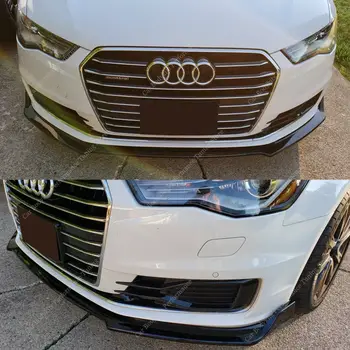 適用於Audi A6 S6 C7 汽車前保險桿唇擾流板分離器擴散器 A6 4G TFSI FSI TDI S-Line 2015-2018 改款車身套件改裝 8 best sales 奧迪A6 C7車身套件 - №2