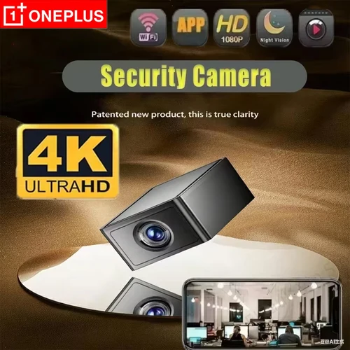 Mini Cámara OnePlus X8, Cámara Wifi, Grabadora de Video HD 4K, Detección de Movimiento, Visión Nocturna, Seguridad, Hogar Inteligente, Alarma Móvil
