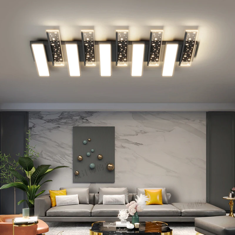 

REVEN black Modern Nordic Chandelier Dimmable Fishbone Design Stars Ceiling Light with Glass Hardware for Living Room 2025