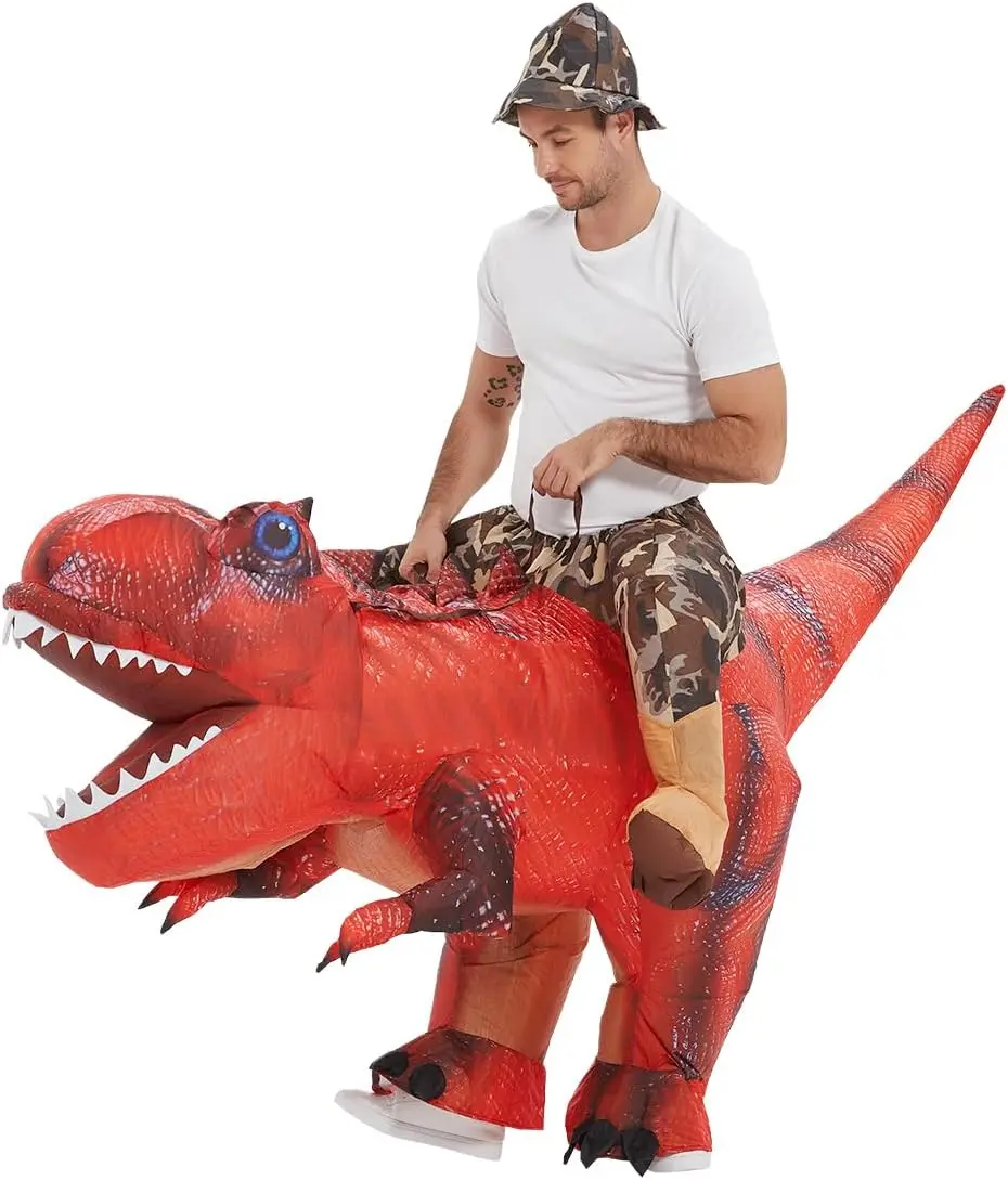 

Inflatable Dinosaur Costume for Adults - Funny T Rex Riding Suit for Halloween and Cosplay Parties