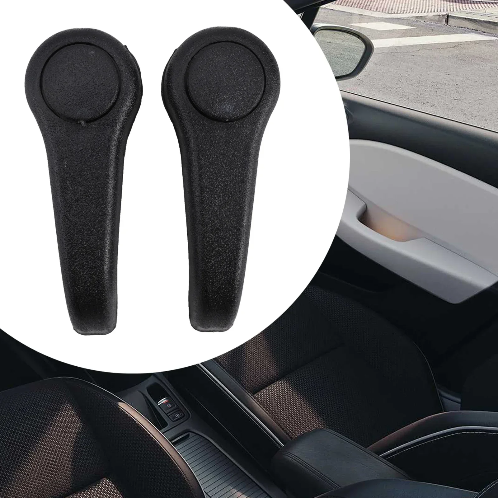 2PCS Seat Adjustment Lever Handles Replacement Accessoires Left Right Black Interior Hand Seat Tilt Pull For Renault Clio MK2