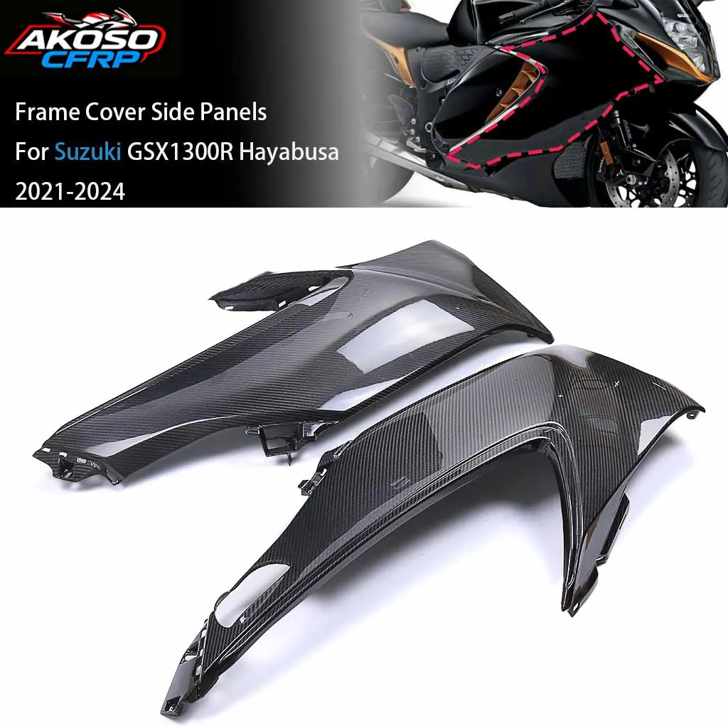 

Motorcycle 100% Dry Carbon Fiber For SUZUKI GSX1300R Hayabusa 2021-2024 Frame Cover Side Panels Spoiler Trim Fairing Accessories