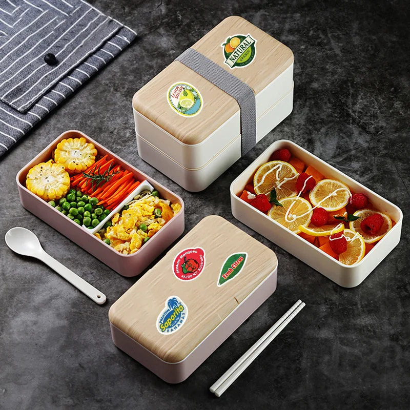 สติกเกอร์กันน้ำลายการ์ตูนผลไม้และตัวอักษรสีสันสดใส 50/100 ชิ้น สำหรับโทรศัพท์ รถยนต์ สเก็ตบอร์ด หมวกกันน็อค กล่องเครื่องเขียน ที่ใส่ปากกา