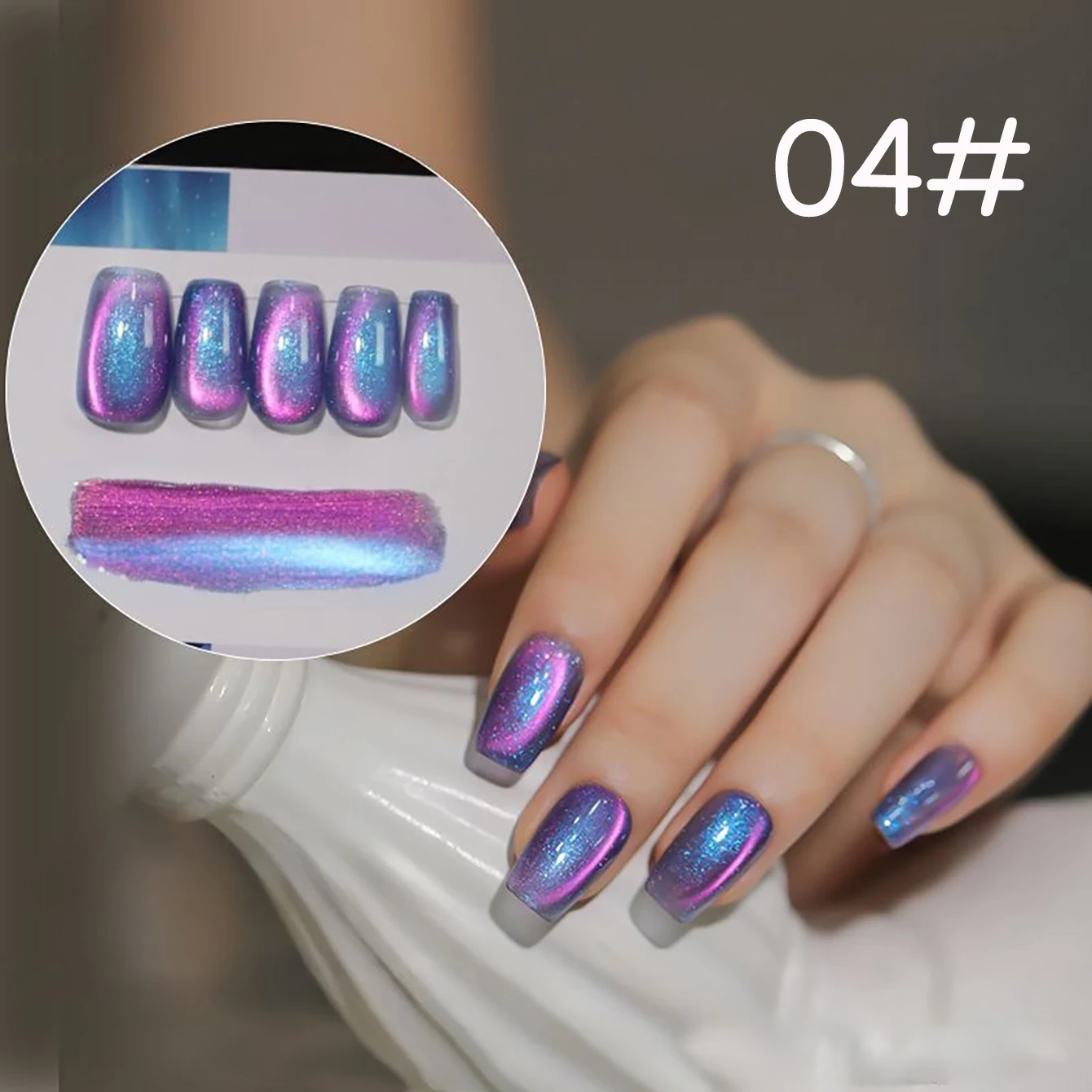 1 szt. WS Letnie Paznokcie Różowy Niebieski Zielony Brokat Diament Arktyczne Światło Kolorowe Szklane Koraliki Kocie Oko Żelowy Lakier do Paznokci 2025 Nowy Flash Żel
