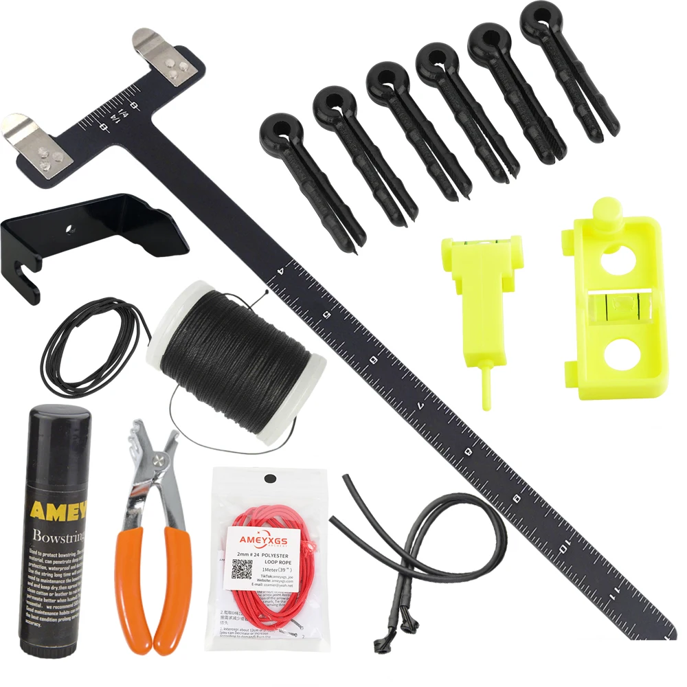 Compound Bow Accessory Set D-ring Pliers Peephole String Divider T-square Bowstring Protector for Archery Shooting Practice