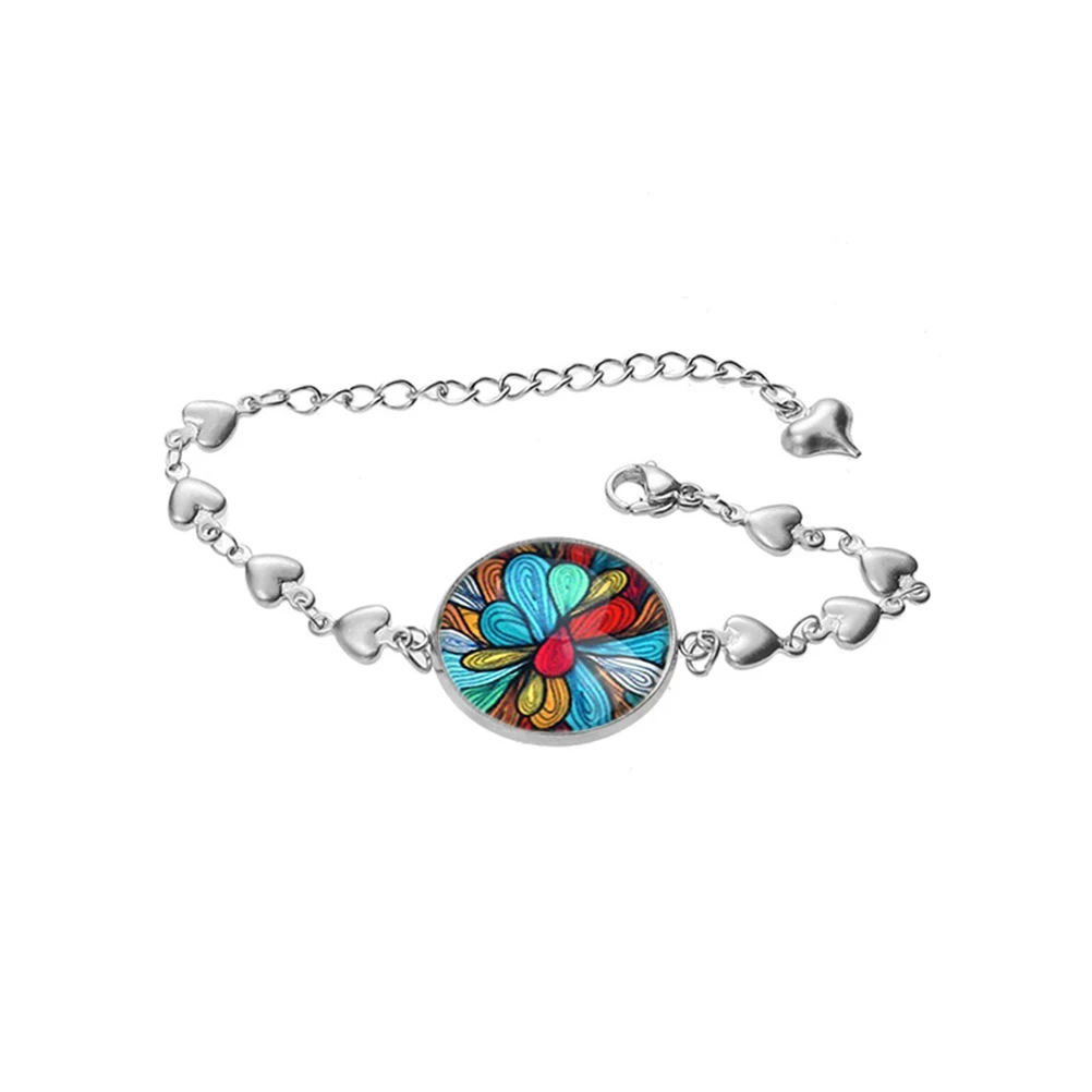 

5PCS Stainless Steel Alloy Bracelets Creative Storage Tray Design Retro Metal Wristbands Chic Fashion Jewelry for Gifts Bezel
