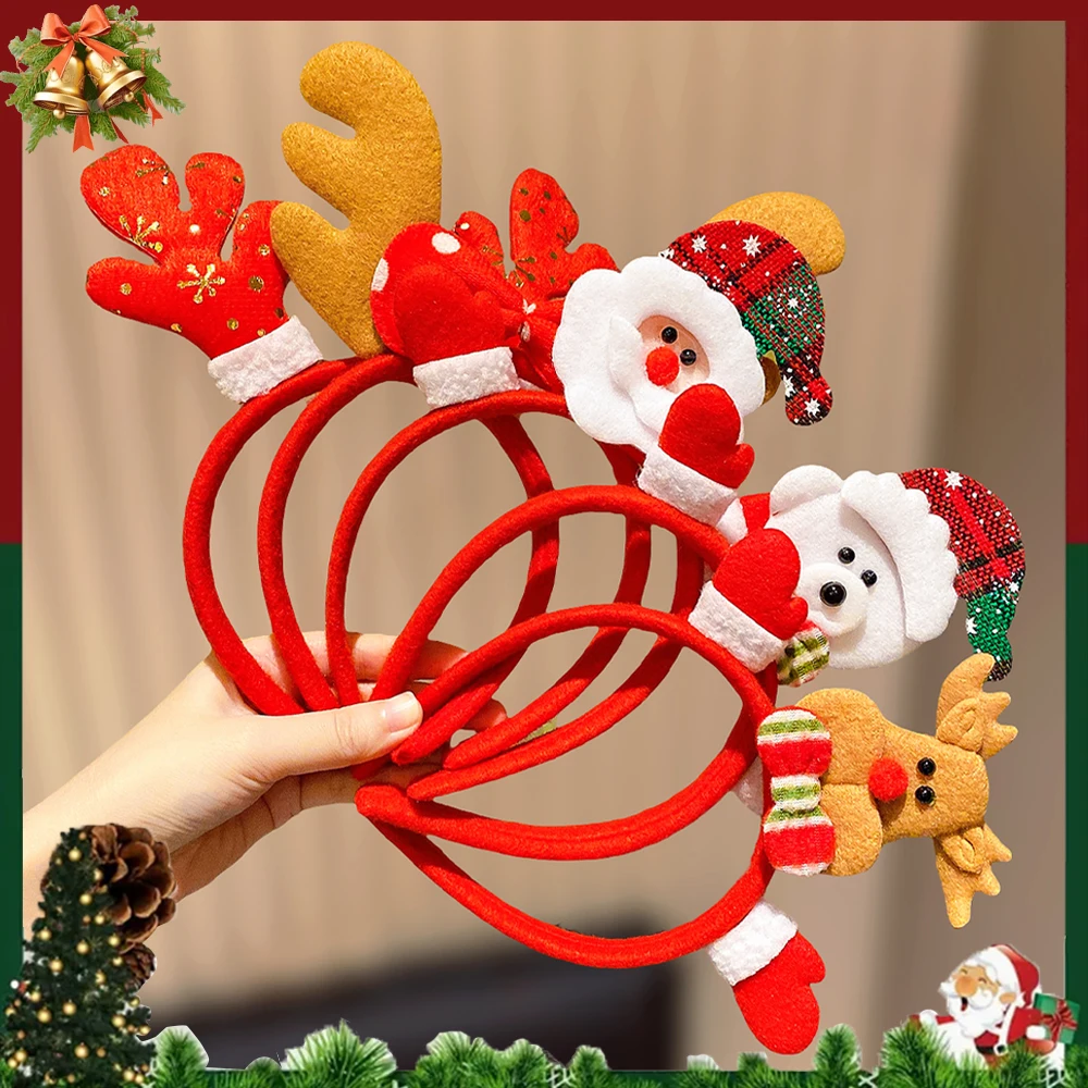 

5-Pack Christmas Hairbands for Girls with Santa Claus Deer Antlers & Snowman Designs Essential Accessories for Holiday Outings