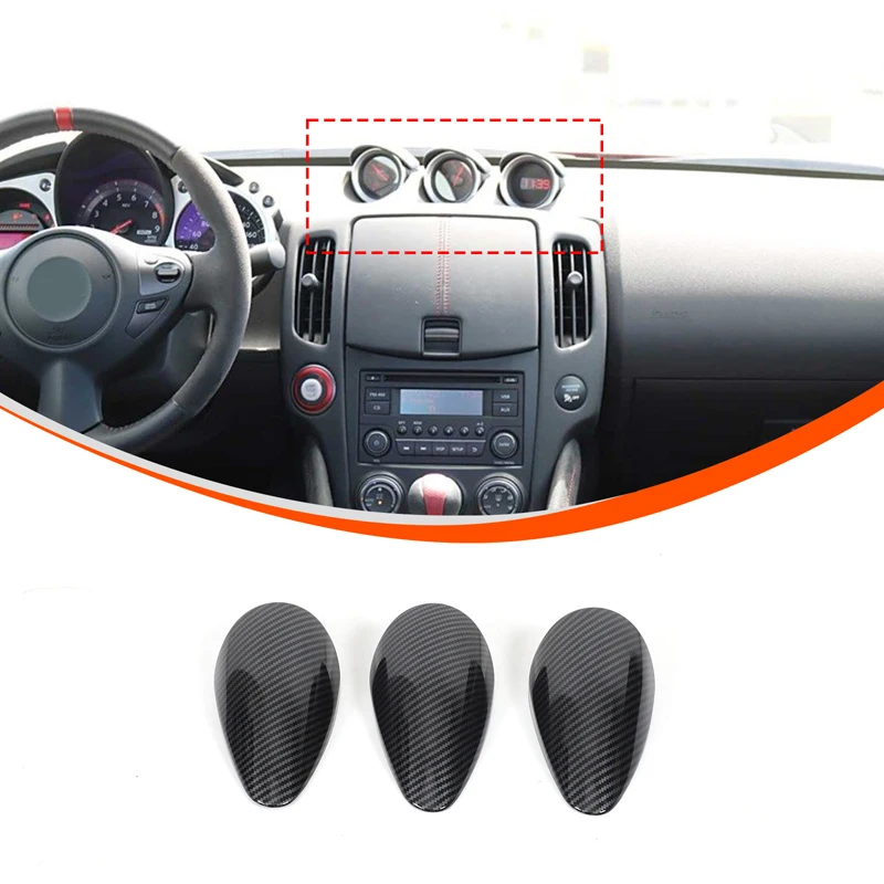 

Fit For Nissan 370Z 400Z 2009-2020 Car Center Console Dashboard Clock ABS Carbon Fiber Cover Decorative Interior Car Accessories