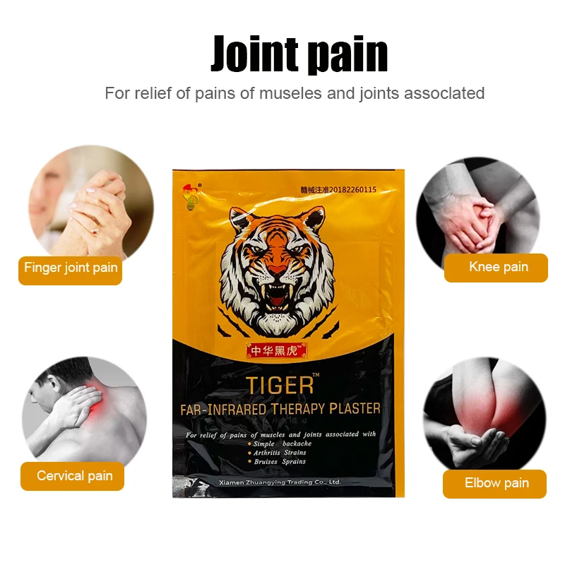 ZB Chinese Black Tiger Pain Plaster Muscle Shoulder Neck Arthritis Traditional Herbal Patch 8patches/bag