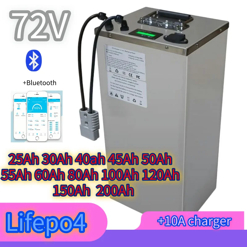 

72V 55AH 30AH 40Ah 50AH 60AH 70AH 80Ah - 200Ah Lifepo4 аккумулятор с BMS для мотоцикла, электромобиля, педаль, тележка для гольфа