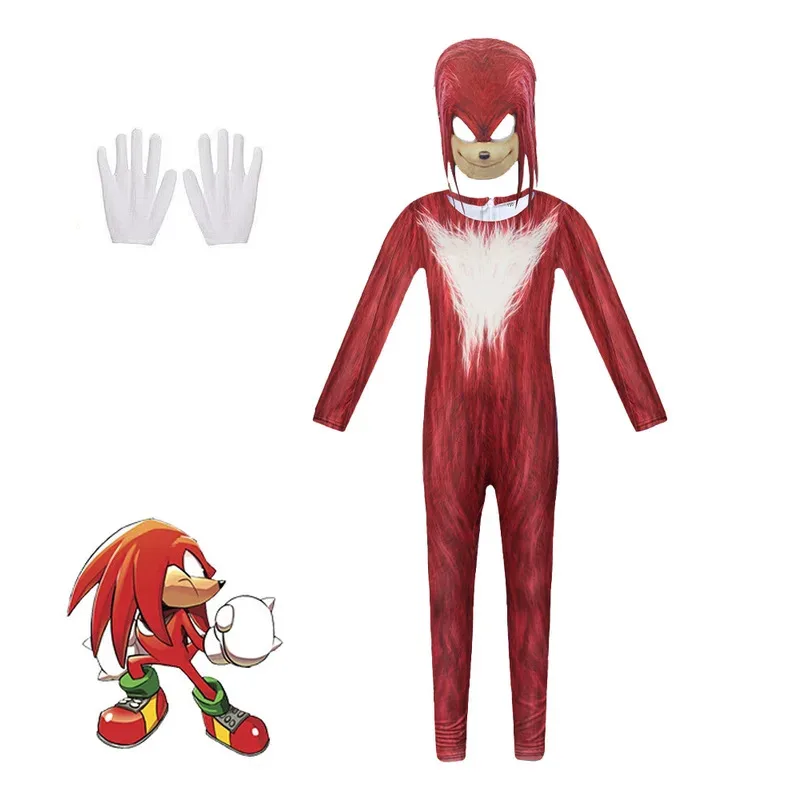 Kids Miles Prower Knuckles Shadow Hedgehog Jumpsuit Anime Sonic Cosplay Halloween Birthday Party Costume Girls Boy sk;m1