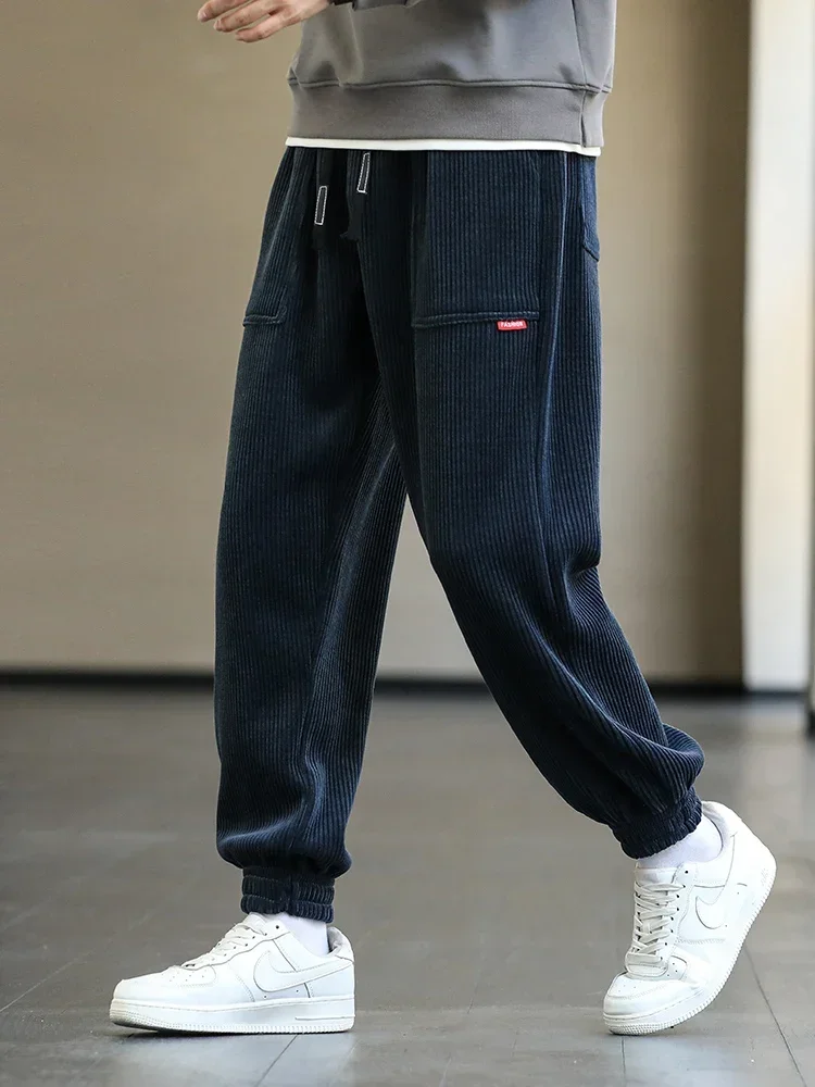 جديد الخريف الشتاء سروال قصير Sweatpants الرجال فضفاض ركض موضة الشارع الشهير فضفاض عادية سراويلي حريمي حجم كبير 8XL