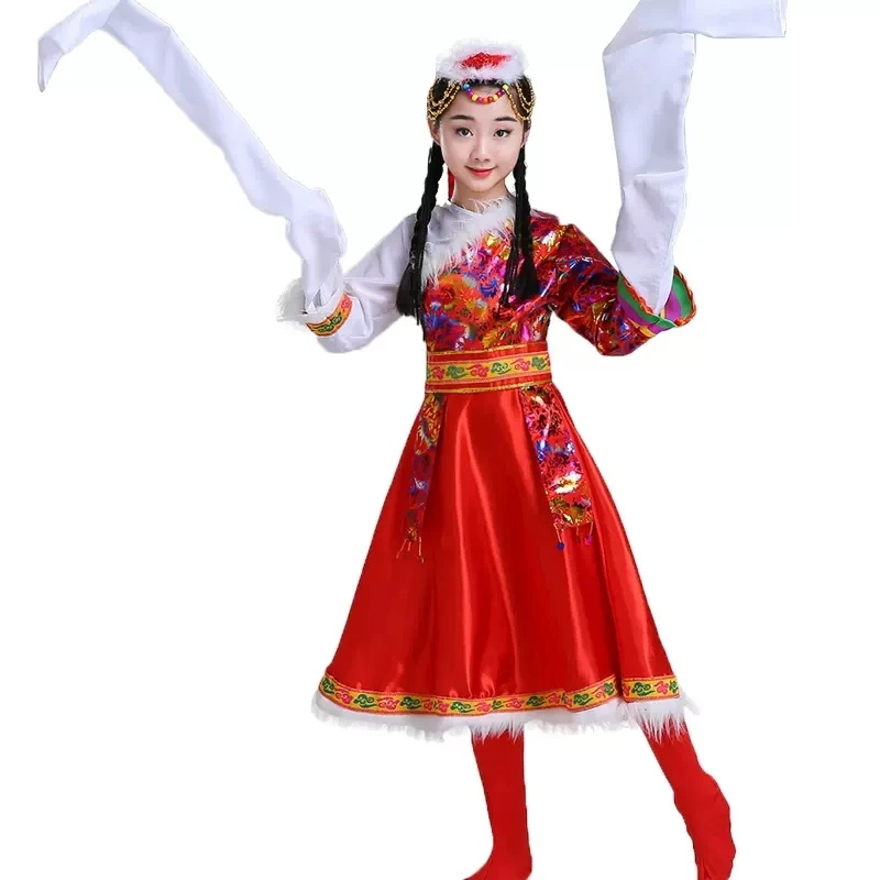 Russian national performance clothes for children modern folk dance clothes for girls and boys Chinese dance dress children\'s