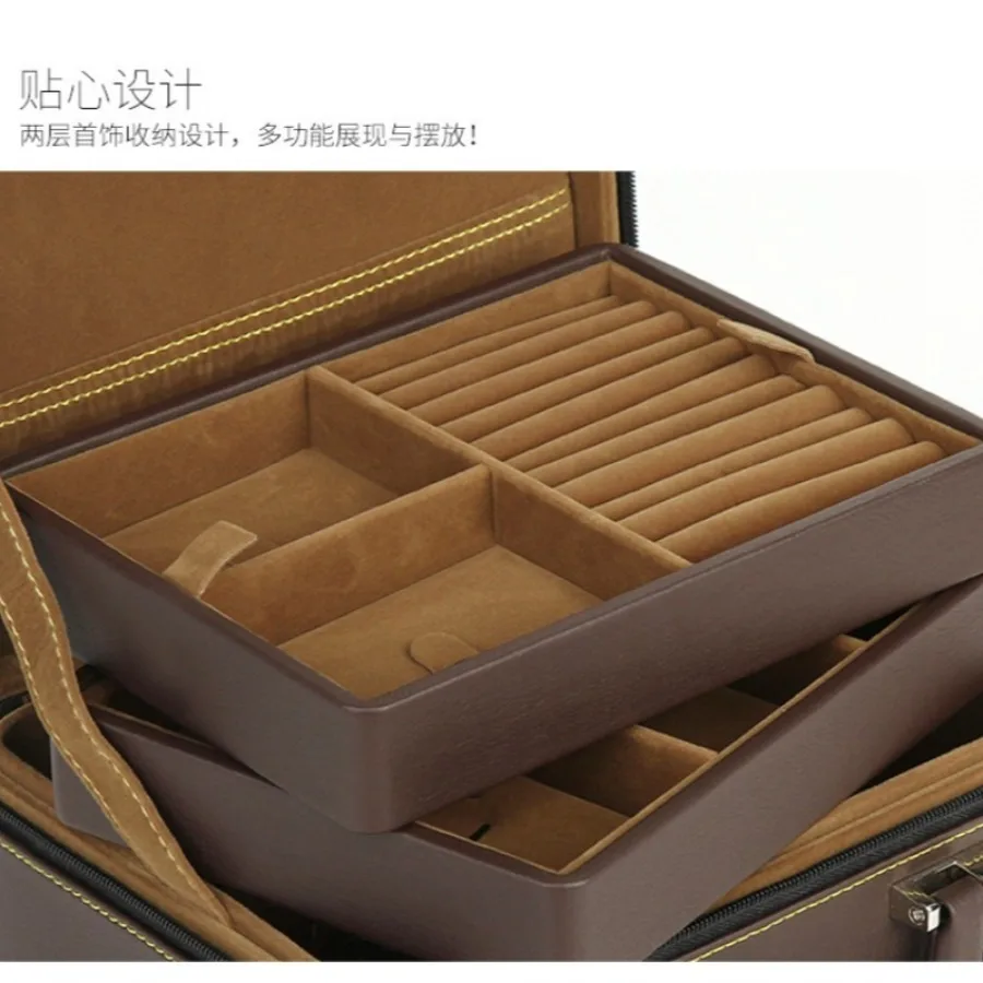 Double-layer Travel Trays Ring Pendant Bracelet Storage Portable Trays Large Exclusive Use Capacity Home Decor Tabletts ZY40TP