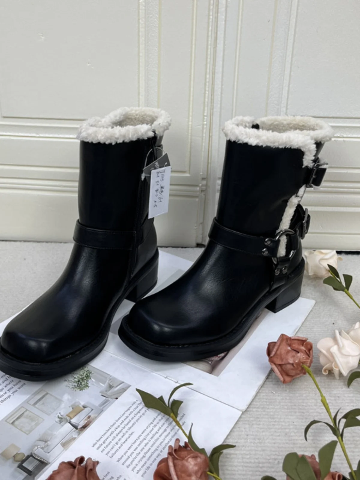 

Женские зимние ботинки Faion ort с молнией, круглым носком, на низком каблуке, удобные для ношения на весь день, с подкладкой из искусственной кожи.