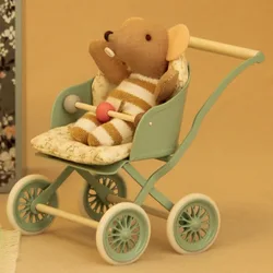 Miniature Metal Stroller 1:12 Scale Realistic Baby Pushchair for Dollhouse Miniature Scene Children's Toy Model For BJD Doll