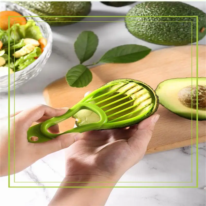 3 In 1 Avocado Slicer Shea Corer Butter Fruit Peeler Cutter Pulp Separator Plastic Knife Kitchen Vegetable Tools