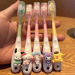 Sanrio Kuromi Children Toothbrush Kawaii Anime My Melody Household Soft Tooth Brush Teeth Cleaning Oral Tool Cartoon Kids Gifts