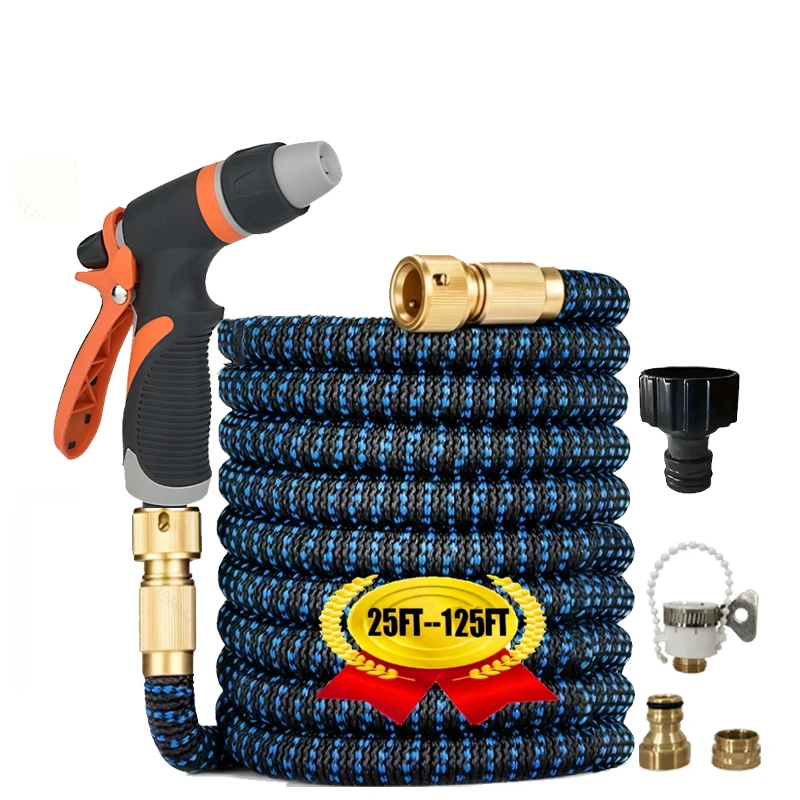 

25ft/125ft Expandable Garden Hose With Nozzle, Lightweight & Durable, No-Kink Flexible Hose For Car Washing, Outdoor Watering