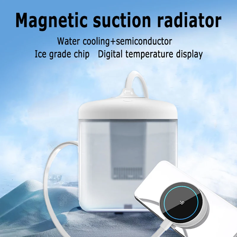 Radiator Magnetic Suction Semiconductor Game Cooler Silent Digital Display Fast Cooling Heat Sink for IOS Android Phone Stand