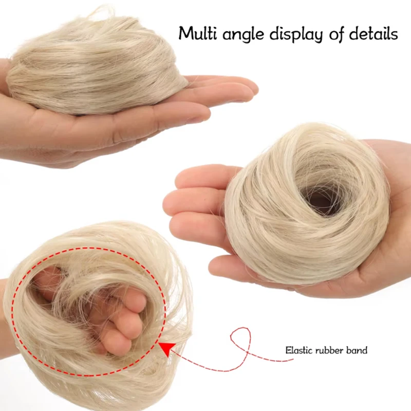/Vly/Synthetic Fake Hair Bun Rubber Band Multicolour Clip In On Hair Tail Extension Updo Natural High Ponytail For Women