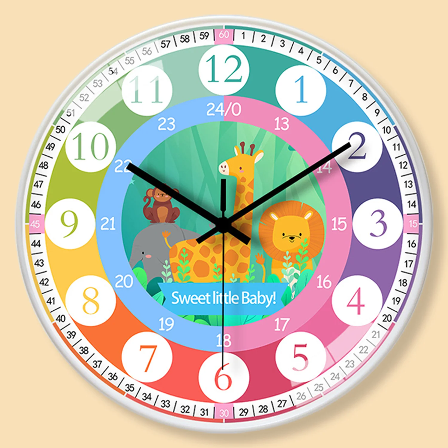 Frühkindliche Bildung Kinder Lern-Wanduhr Cartoon-Wanduhr Kinderzimmer-Dekoration Geschenk Klassenzimmer-Wanduhr