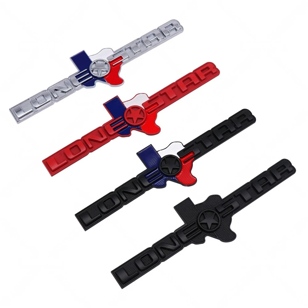 

1pc Metal LONE STAR Texas Emblem Universal Stick on Vehicle Badge 3D Decal for Car Truck SUV Etc.