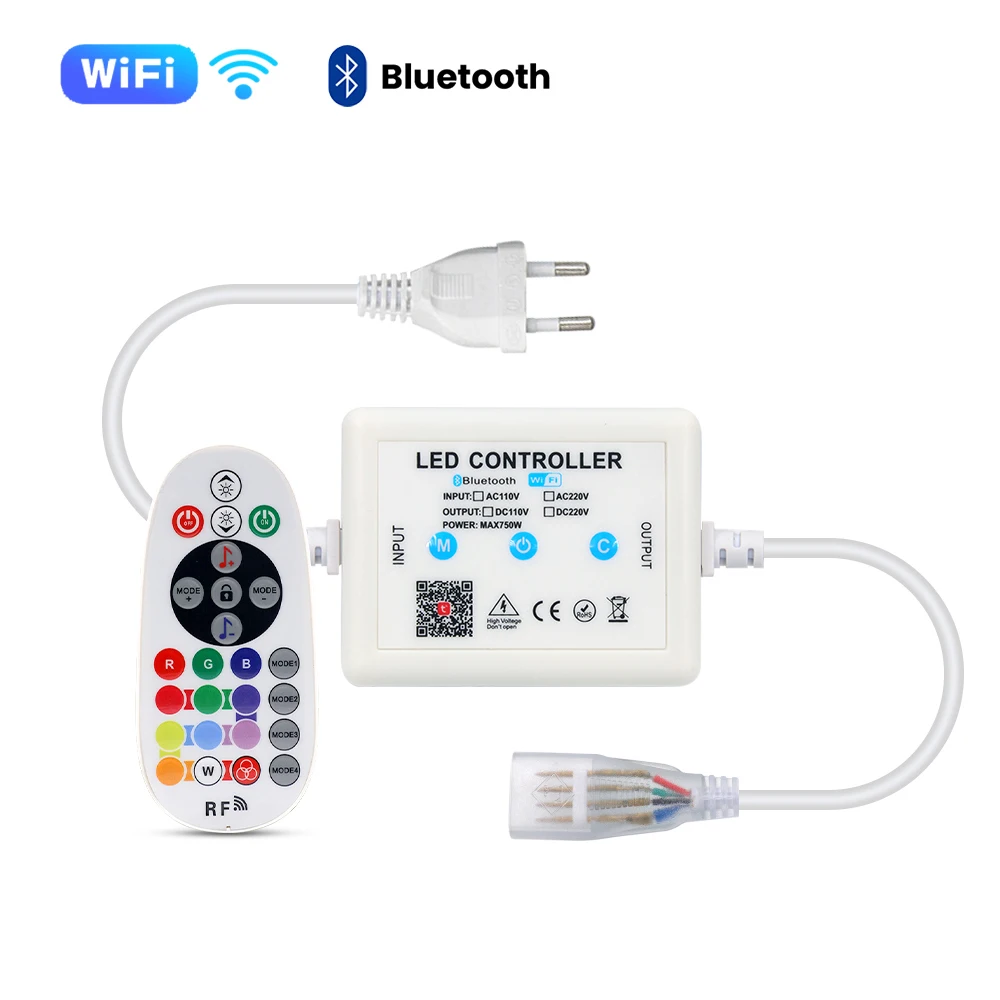 

Led Controller LED IR RGB Controler AC 110V 220V LED Lights Controller WIFI Bluetooth IR Remote Dimmer For RGB 5050 LED Strip