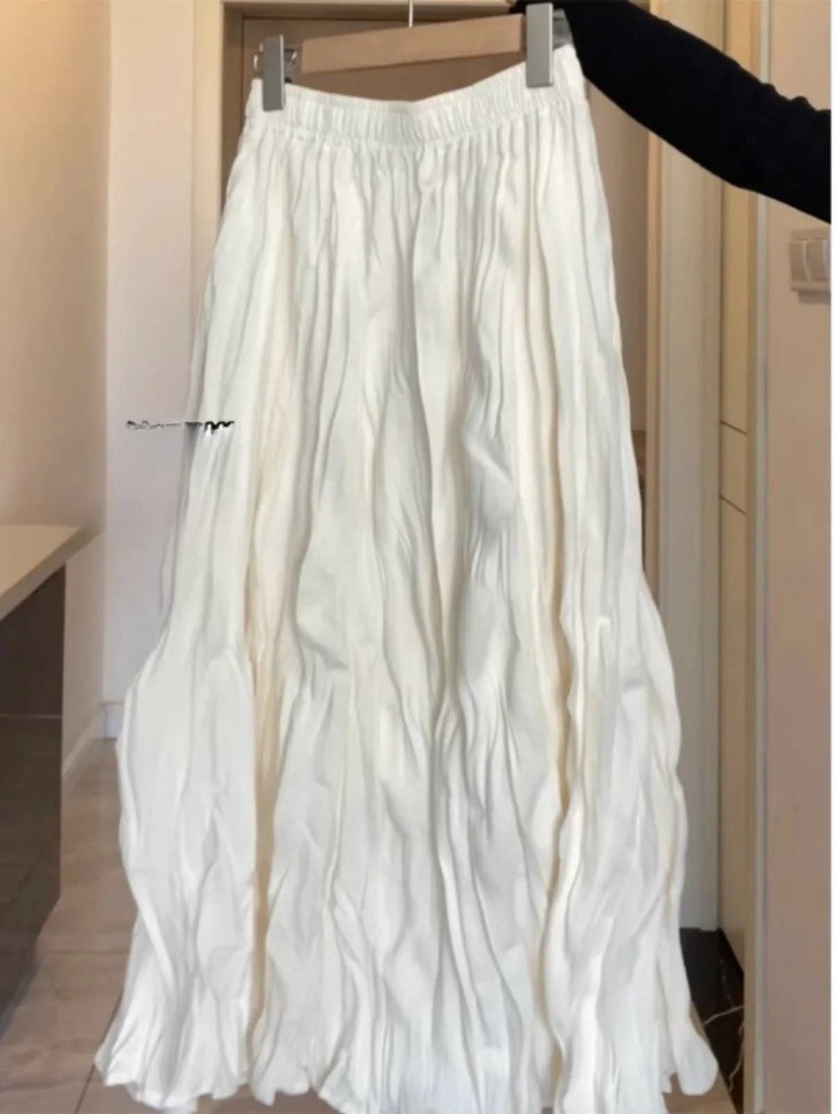 

Художественная плиссированная юбка Cry White для женщин, модная, для офиса, из полиэфирного волокна, А-силуэт, однотонная, со средней талией