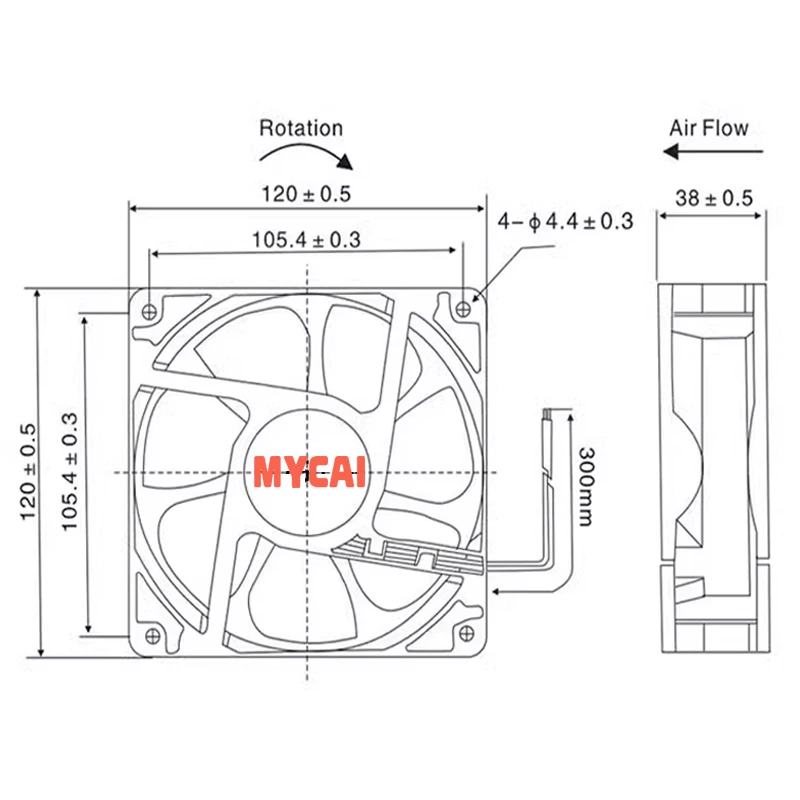 Stille 12038 12 CM 12 V/24 V kleine axiale ventilator De koelventilator voor het kastchassis