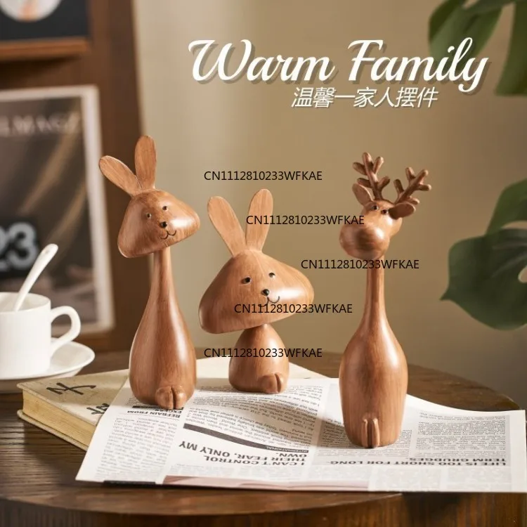 Medieval style ornament for a family of three, high-end sense, niche art entrance decoration