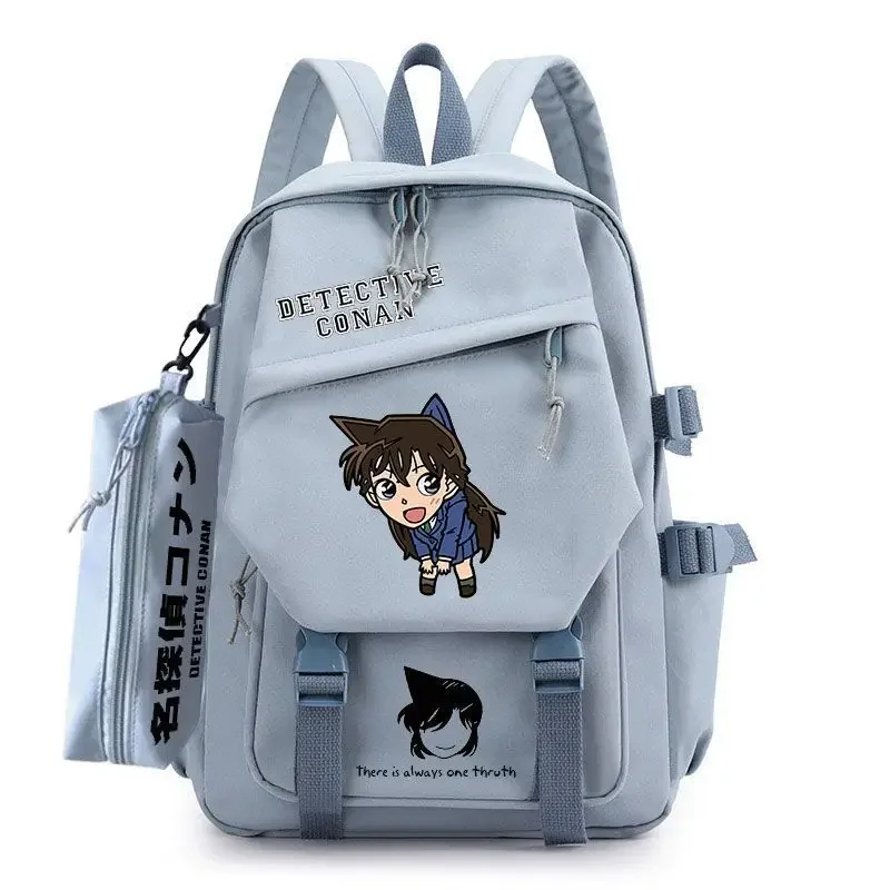 Cartoon Detective Conan Anime Grote Capaciteit Rugzak Van Hoge Kwaliteit Jeugd Schooltas Reis Schooltas Etui Tweedelige Set