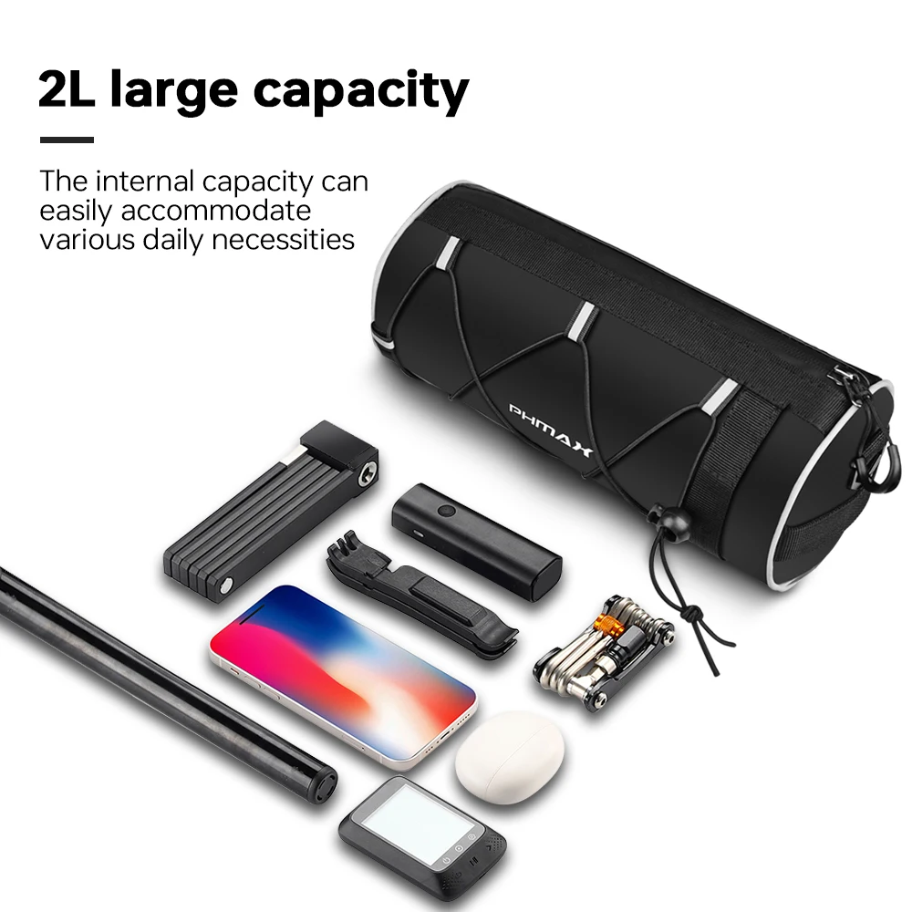PHMAX Road Bicycle Handlebar Bag Big Capacity Waterproof MTB Bike Front Bag Multifunctional Portable Cycling Bag Bike Accessorie
