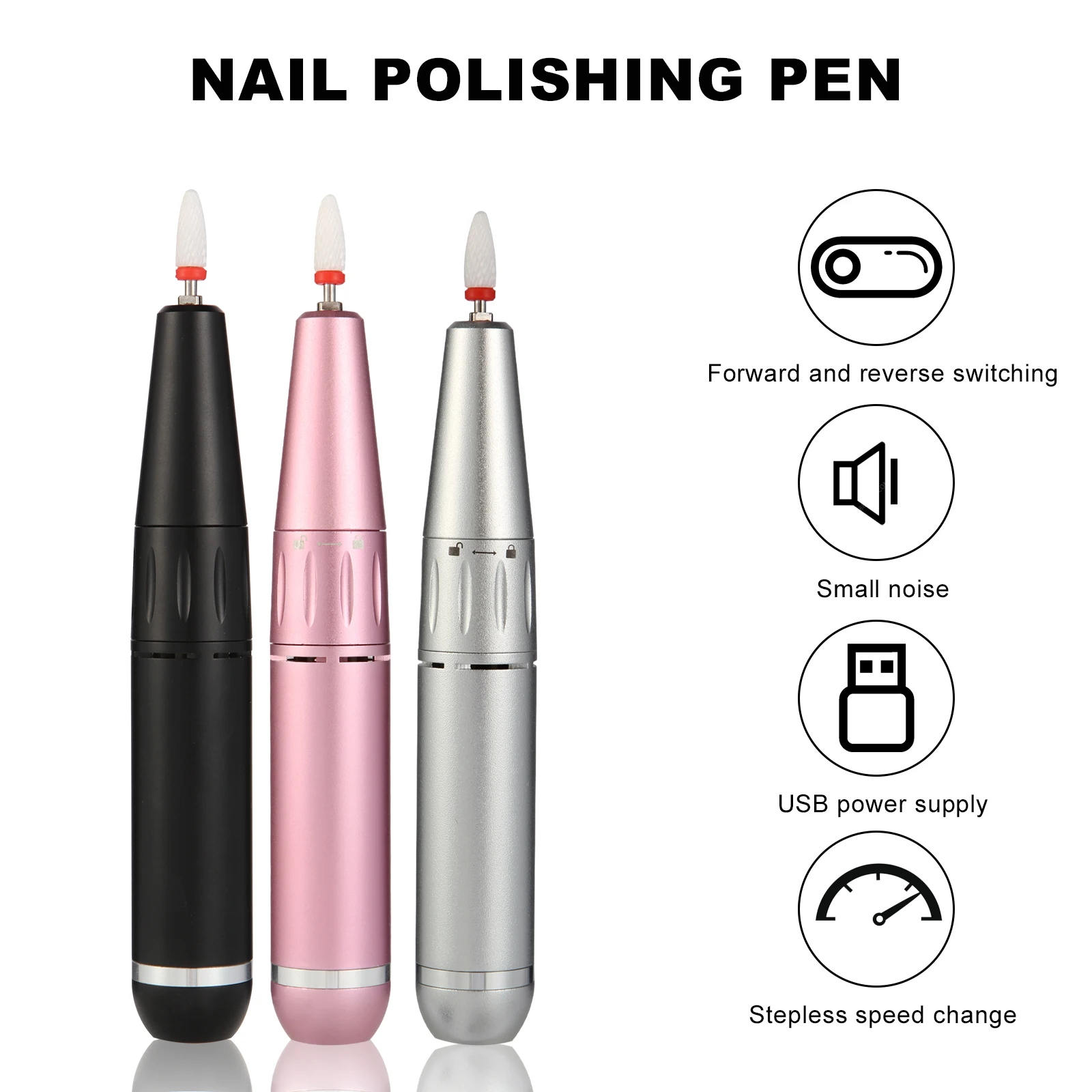 Electric Nail Polisher Drill Bits Professional Nails Grinding Polishing Dead Skin Removal Art Sanding File Pen Manicure Machine