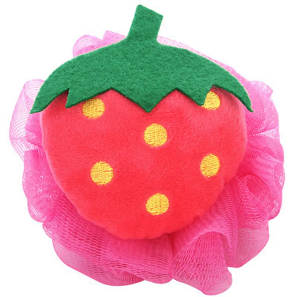 4Pcs Fruit Design Bath Ball Premium Mesh Pouf Shower Ball for Deep Cleaning Skin Friendly Exfoliating Quick Dry Large Size