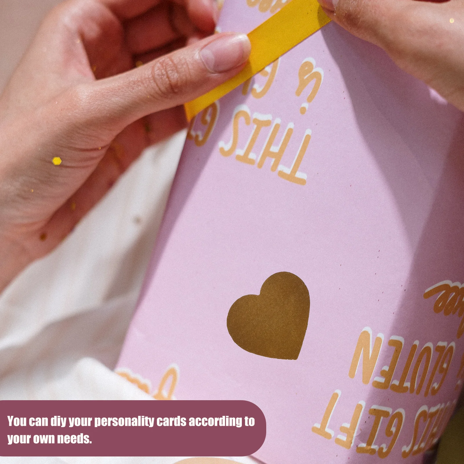 Heart- shaped Scratch off Stickers Party Banquet Label Stickers Gift Wrapping Stickers Stickers 300