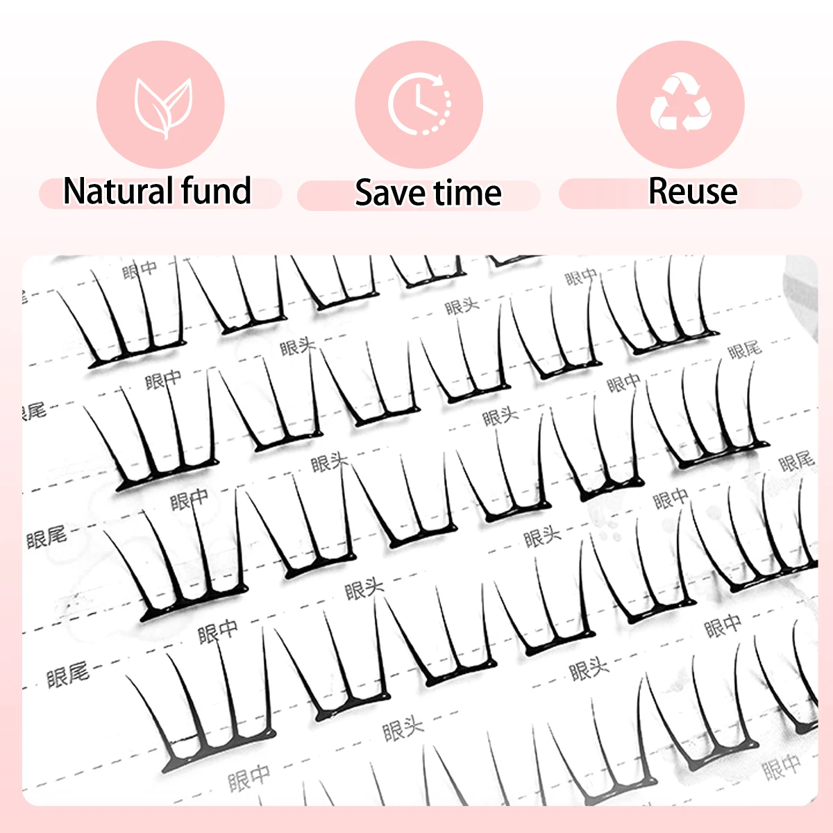 36Clusters Invisible No-Glue Eyelash Clusters Ultra Thin Feather Lashes Zero Weight False Eyelashes with Liquid Bond for Girls