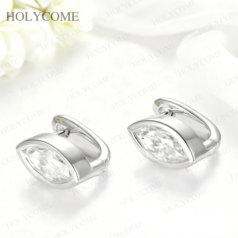

S925/10K/14K Moissanite Marquise Earrings Lab Growm Columbia Ruby VVS1 For Women Wedding Engagement Christmas Jewelry Gifts