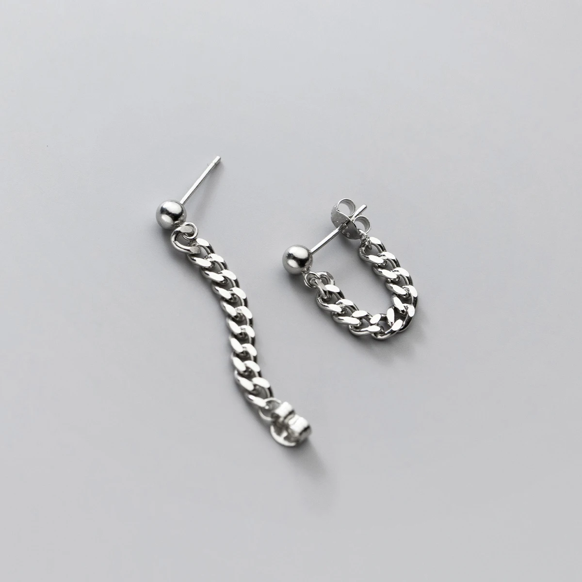 MODIAN 100% 925 Sterling Silver Thick Link Lock Chain Kolczyki sztyfty dla kobiet Mężczyźni Punk Hip Pop Unisex Biżuteria modowa — zdjęcie 3
