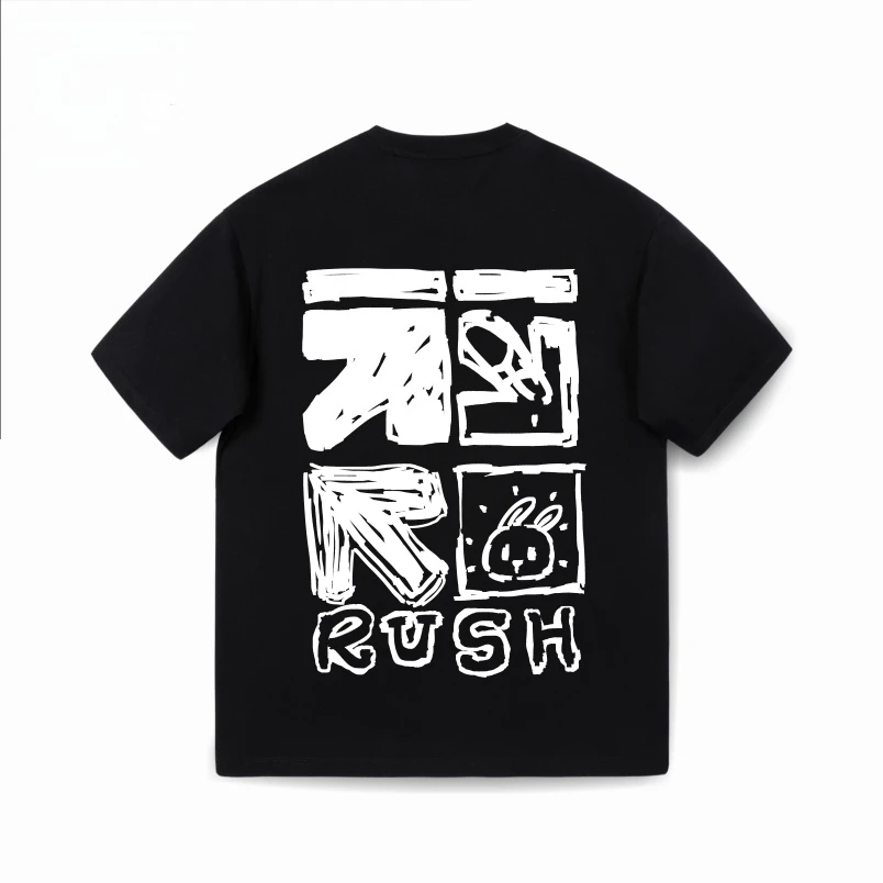 

Épaule Ample En Coton Imprimé Lapin Flèche 100% M (22) T-shirt À Manches Courtes Pour Hommes Et Femmes