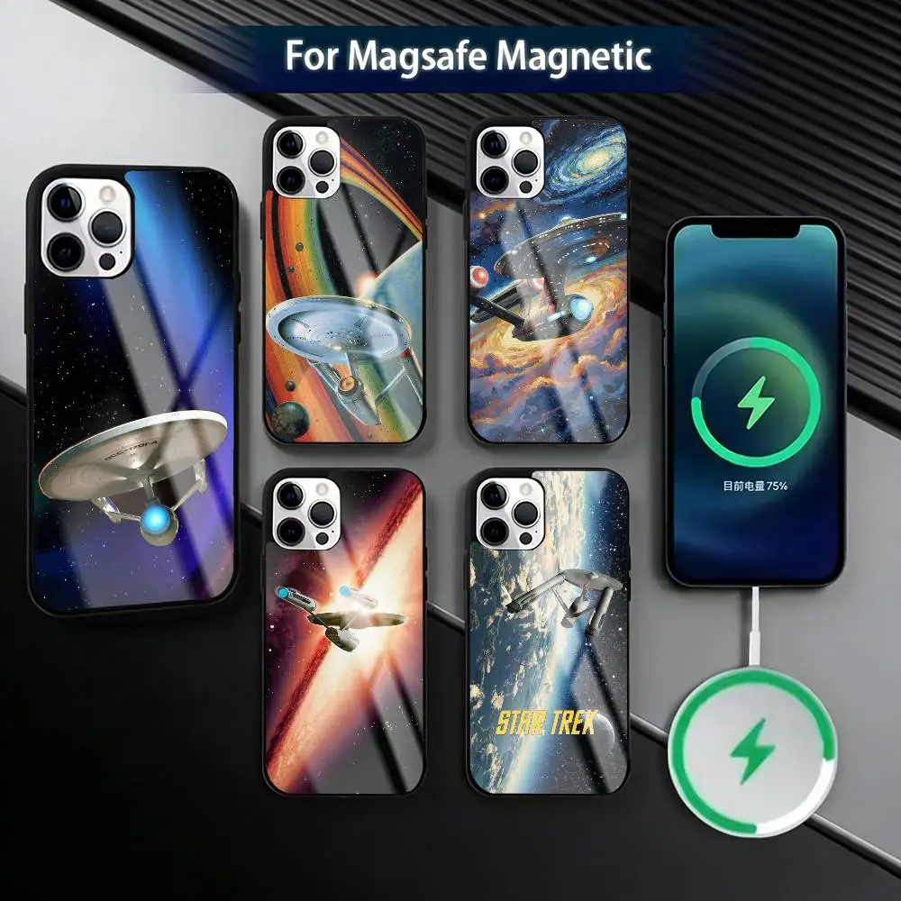 

Trek Space Theme Phone Case For iPhone17,16,15,14,13,12,11 Plus,Pro Magnetic For Magsafe Wireless Charging
