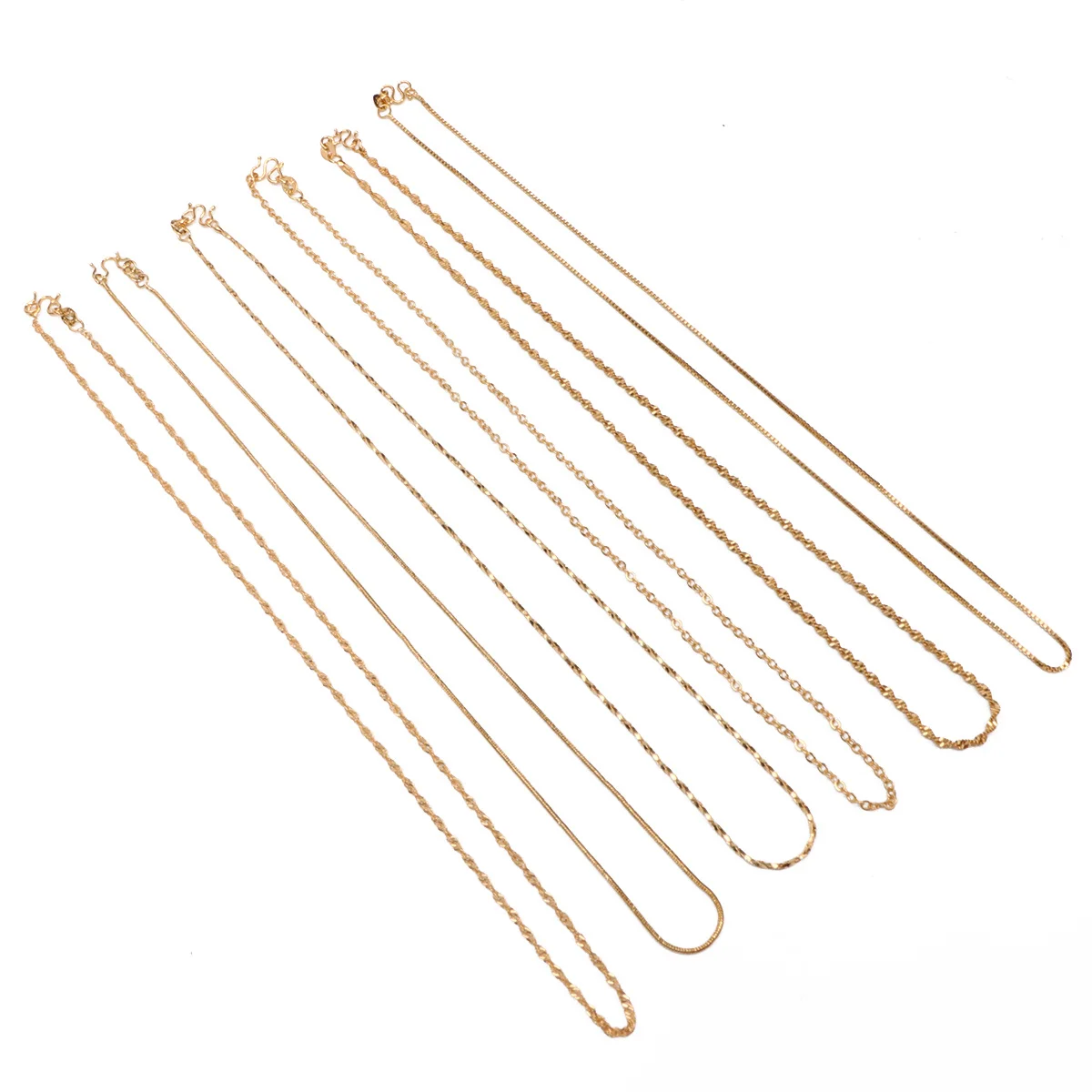 

6Pcs Golden Metal Necklace Chain for Women Stylish Elegant Jewelry High Quality Workmanship No Oxidize Perfect Gift for Wedding