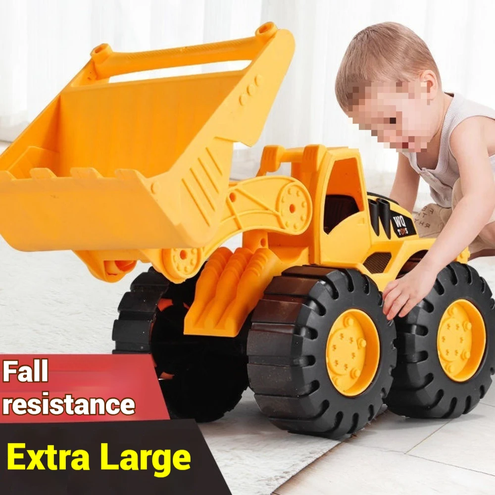 Grande durável caixa de areia brinquedos conjunto escavadeira bulldozer caminhões de construção praia jogar veículos para meninos meninas slide dig